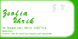 zsofia uhrik business card